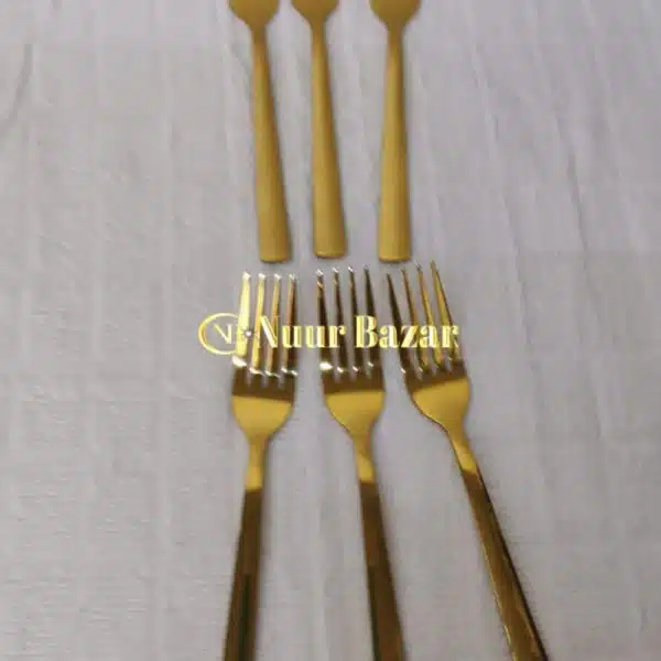 6 forks set without pattern gold
