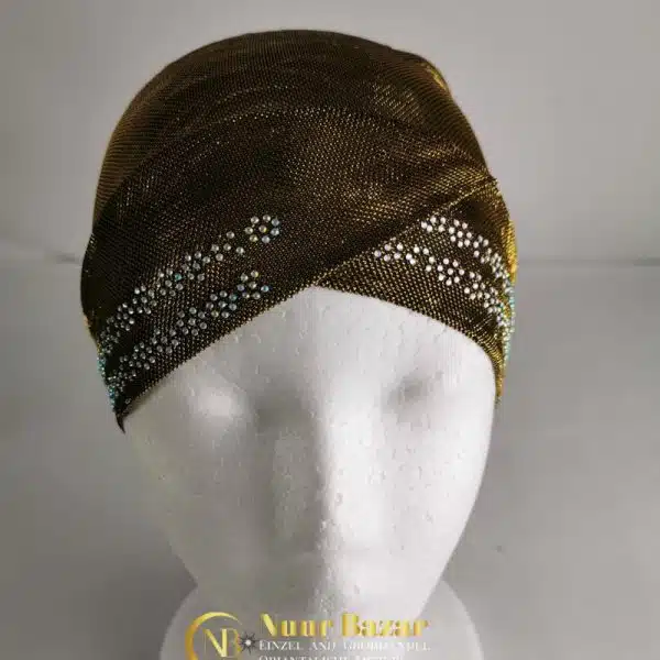 Samt-Turban für Damen besetzt mit DiamantenKopfumfang