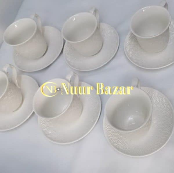 Set of 6 coffee cups, white