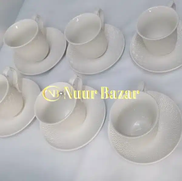Set of 6 coffee cups, white