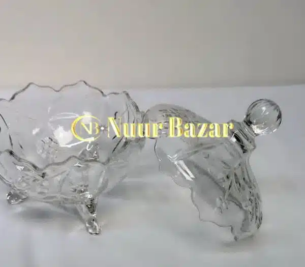 Decorative glass bowl with lid
